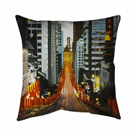 BEGIN HOME DECOR 26 x 26 in. San Francisco by Night-Double Sided Print Indoor Pillow 5541-2626-CI357